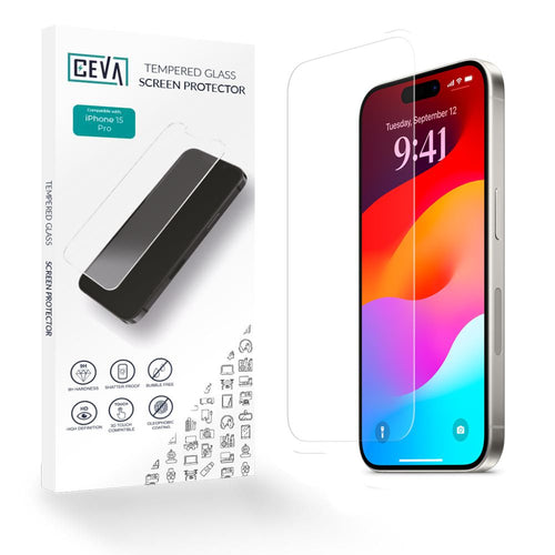 Replacement screen protector for Essential Apple iPhone 15 Pro, CEVA grade, London Repair Outlet