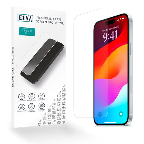 Replacement screen protector for Essential Apple iPhone 15 Plus, CEVA grade, London Repair Outlet
